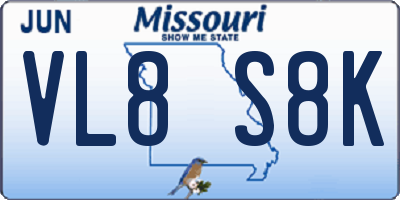 MO license plate VL8S8K