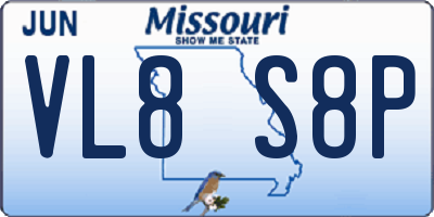 MO license plate VL8S8P