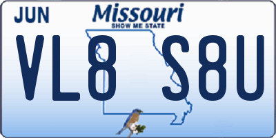 MO license plate VL8S8U