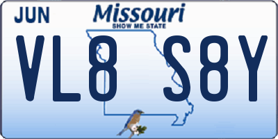 MO license plate VL8S8Y