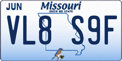 MO license plate VL8S9F