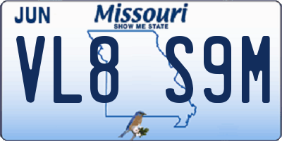 MO license plate VL8S9M