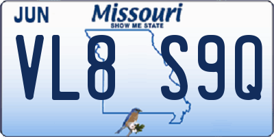 MO license plate VL8S9Q