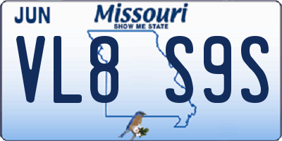 MO license plate VL8S9S