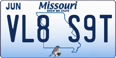MO license plate VL8S9T
