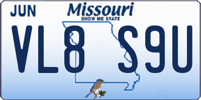 MO license plate VL8S9U