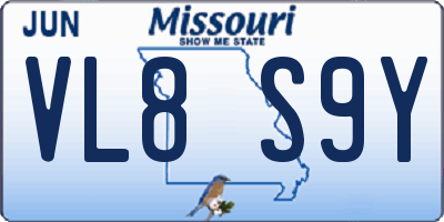 MO license plate VL8S9Y