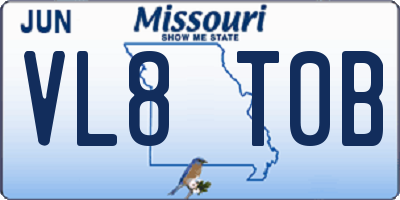 MO license plate VL8T0B