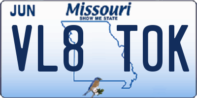 MO license plate VL8T0K