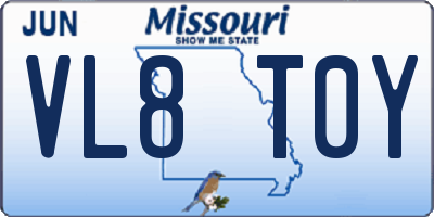 MO license plate VL8T0Y