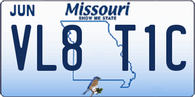 MO license plate VL8T1C