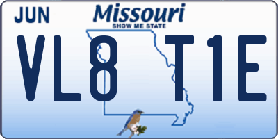MO license plate VL8T1E