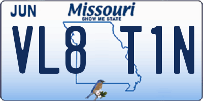MO license plate VL8T1N