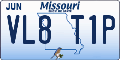 MO license plate VL8T1P