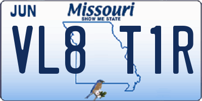 MO license plate VL8T1R