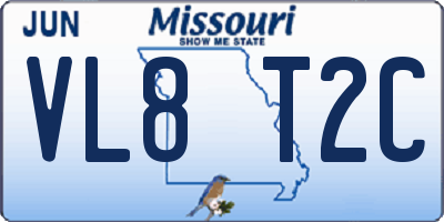 MO license plate VL8T2C