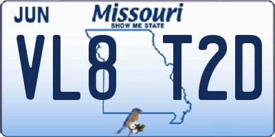 MO license plate VL8T2D