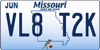 MO license plate VL8T2K