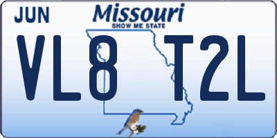 MO license plate VL8T2L