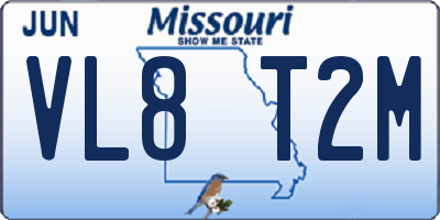MO license plate VL8T2M