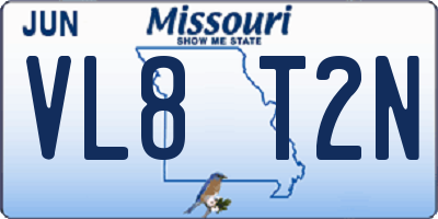 MO license plate VL8T2N