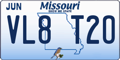 MO license plate VL8T2O