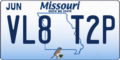 MO license plate VL8T2P