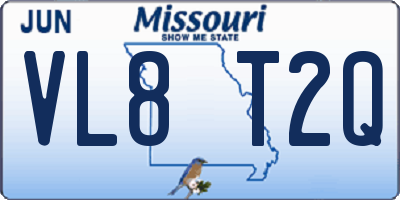 MO license plate VL8T2Q