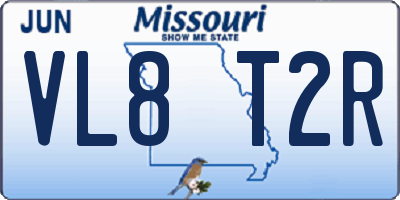 MO license plate VL8T2R