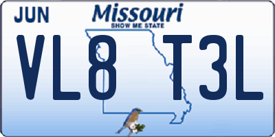 MO license plate VL8T3L