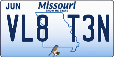 MO license plate VL8T3N
