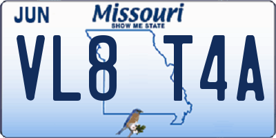 MO license plate VL8T4A