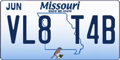 MO license plate VL8T4B