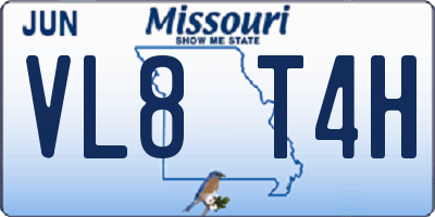 MO license plate VL8T4H