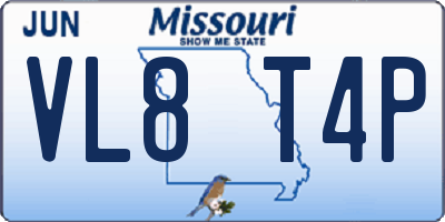 MO license plate VL8T4P