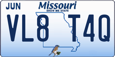 MO license plate VL8T4Q