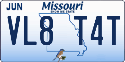 MO license plate VL8T4T