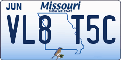 MO license plate VL8T5C