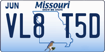 MO license plate VL8T5D