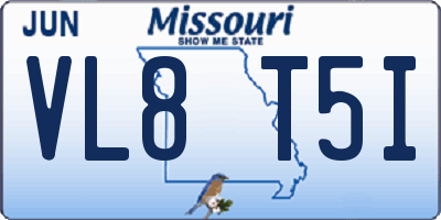 MO license plate VL8T5I