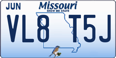 MO license plate VL8T5J