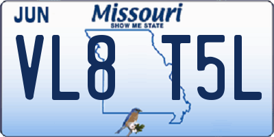 MO license plate VL8T5L