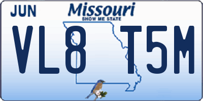 MO license plate VL8T5M