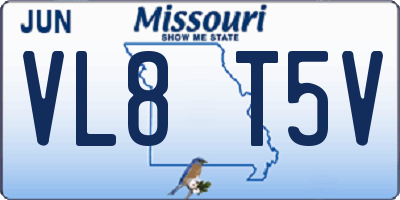 MO license plate VL8T5V
