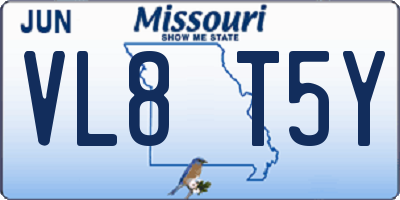 MO license plate VL8T5Y
