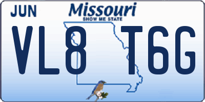 MO license plate VL8T6G