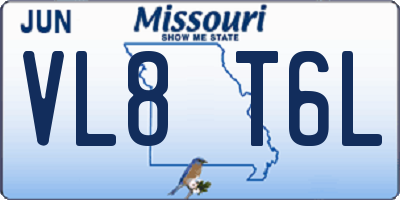 MO license plate VL8T6L