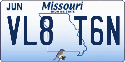 MO license plate VL8T6N