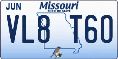 MO license plate VL8T6O