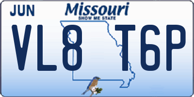MO license plate VL8T6P